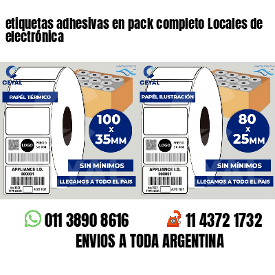 etiquetas adhesivas en pack completo Locales de electrónica