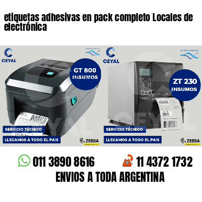 etiquetas adhesivas en pack completo Locales de electrónica