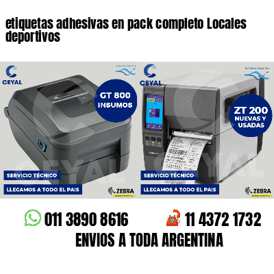 etiquetas adhesivas en pack completo Locales deportivos