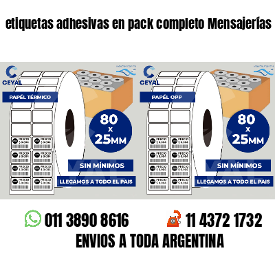 etiquetas adhesivas en pack completo Mensajerías