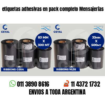 etiquetas adhesivas en pack completo Mensajerías