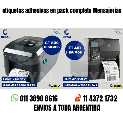 etiquetas adhesivas en pack completo Mensajerías