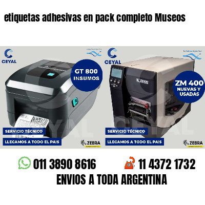 etiquetas adhesivas en pack completo Museos