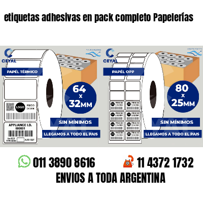 etiquetas adhesivas en pack completo Papelerías