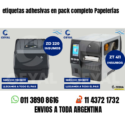 etiquetas adhesivas en pack completo Papelerías