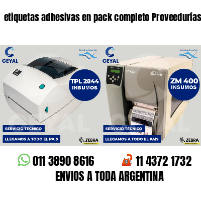 etiquetas adhesivas en pack completo Proveedurías