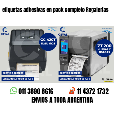 etiquetas adhesivas en pack completo Regalerías