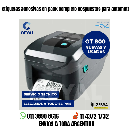 etiquetas adhesivas en pack completo Respuestos para automotores