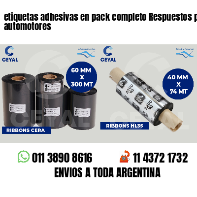 etiquetas adhesivas en pack completo Respuestos para automotores