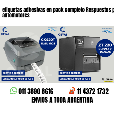 etiquetas adhesivas en pack completo Respuestos para automotores