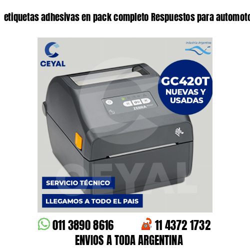 etiquetas adhesivas en pack completo Respuestos para automotores