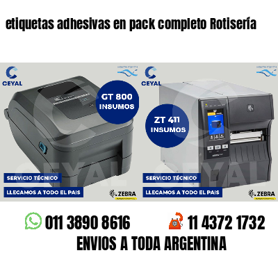 etiquetas adhesivas en pack completo Rotisería