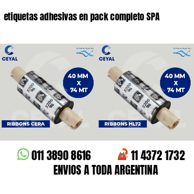 etiquetas adhesivas en pack completo SPA