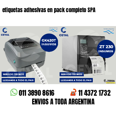 etiquetas adhesivas en pack completo SPA