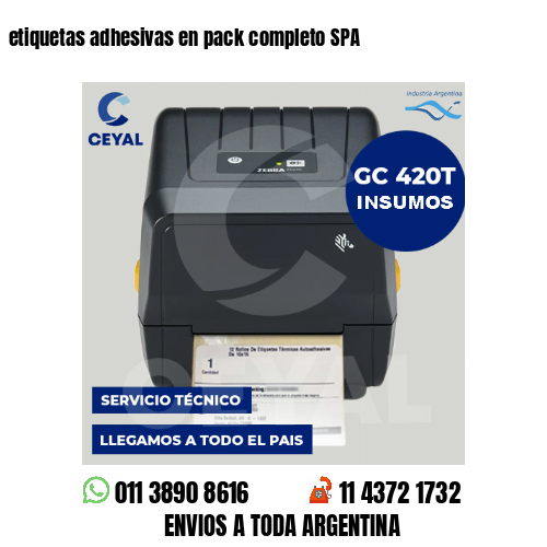 etiquetas adhesivas en pack completo SPA