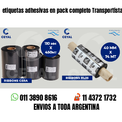 etiquetas adhesivas en pack completo Transportistas