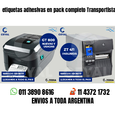 etiquetas adhesivas en pack completo Transportistas