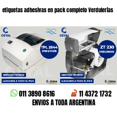 etiquetas adhesivas en pack completo Verdulerías