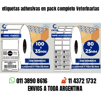 etiquetas adhesivas en pack completo Veterinarias