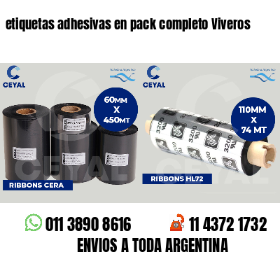 etiquetas adhesivas en pack completo Viveros