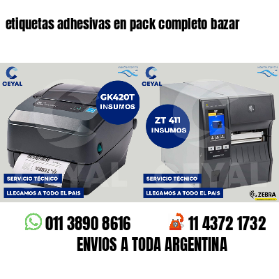 etiquetas adhesivas en pack completo bazar