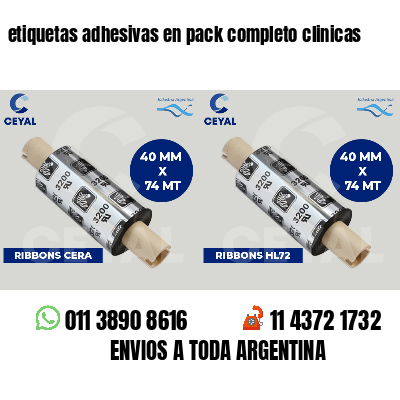 etiquetas adhesivas en pack completo clinicas