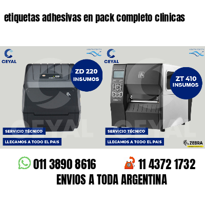 etiquetas adhesivas en pack completo clinicas