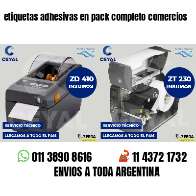 etiquetas adhesivas en pack completo comercios