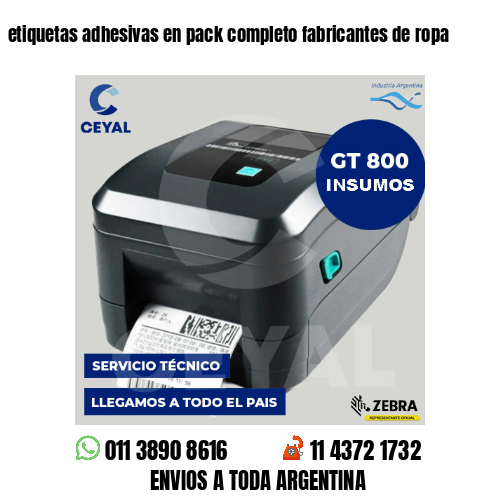 etiquetas adhesivas en pack completo fabricantes de ropa