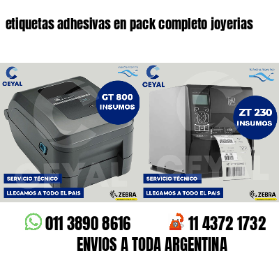 etiquetas adhesivas en pack completo joyerias