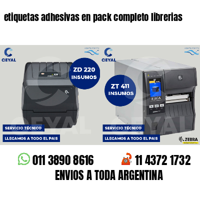 etiquetas adhesivas en pack completo librerias