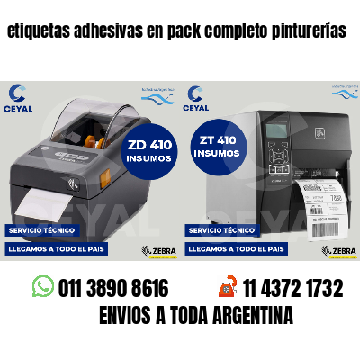 etiquetas adhesivas en pack completo pinturerías