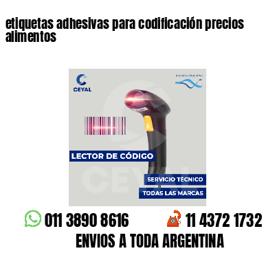 etiquetas adhesivas para codificación precios alimentos