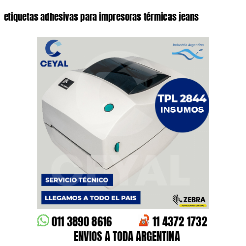 etiquetas adhesivas para impresoras térmicas jeans