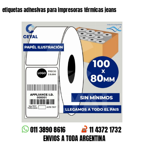 etiquetas adhesivas para impresoras térmicas jeans