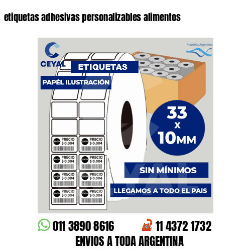 etiquetas adhesivas personalizables alimentos