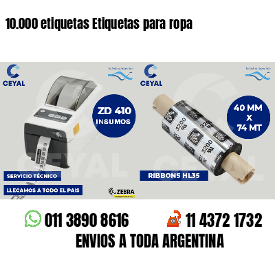 10.000 etiquetas Etiquetas para ropa