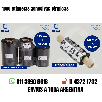 1000 etiquetas adhesivas térmicas