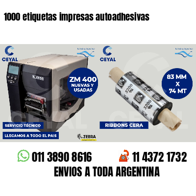 1000 etiquetas impresas autoadhesivas