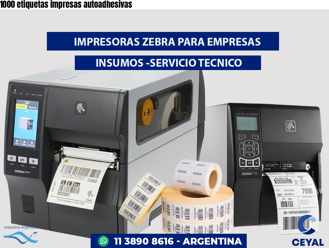 1000 etiquetas impresas autoadhesivas