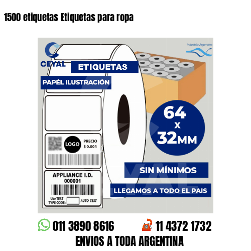 1500 etiquetas Etiquetas para ropa