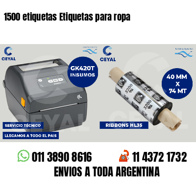 1500 etiquetas Etiquetas para ropa