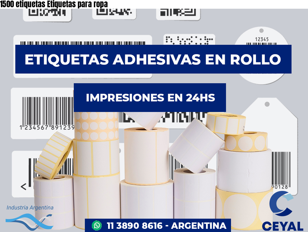 1500 etiquetas Etiquetas para ropa