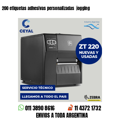 200 etiquetas adhesivas personalizadas  jogging