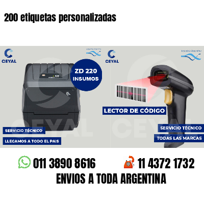 200 etiquetas personalizadas