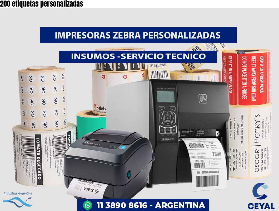 200 etiquetas personalizadas