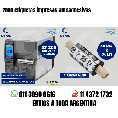 2000 etiquetas impresas autoadhesivas