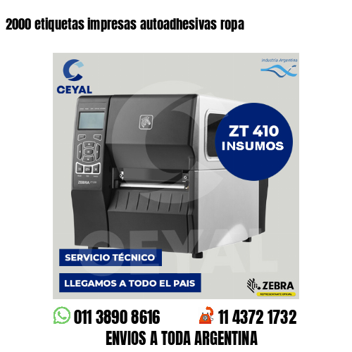 2000 etiquetas impresas autoadhesivas ropa