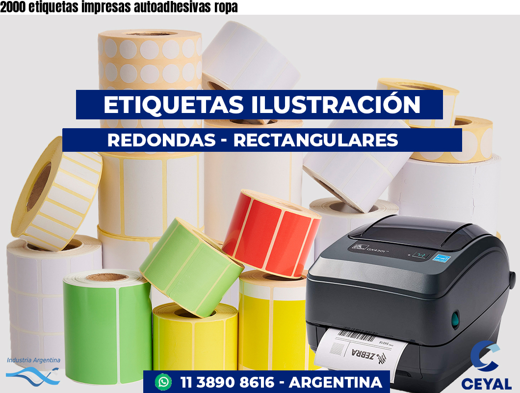 2000 etiquetas impresas autoadhesivas ropa