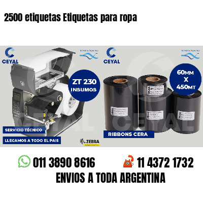 2500 etiquetas Etiquetas para ropa